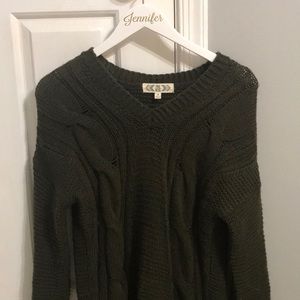 Olive green knit sweater